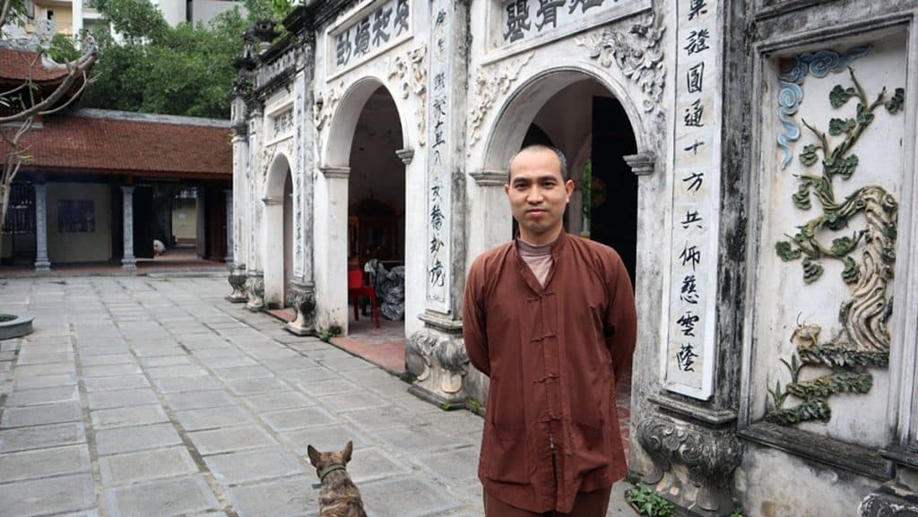 Monk At Temple In Hanoi